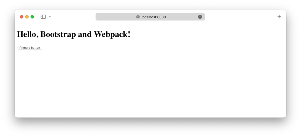 Webpack dev server running